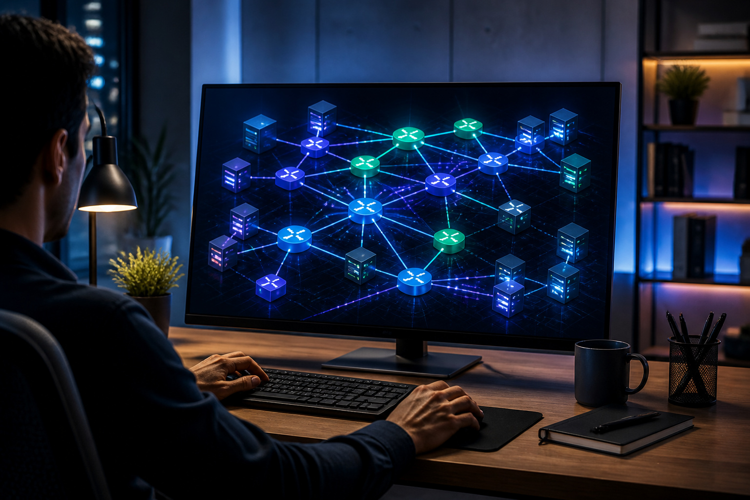Simulation reseau futuriste
