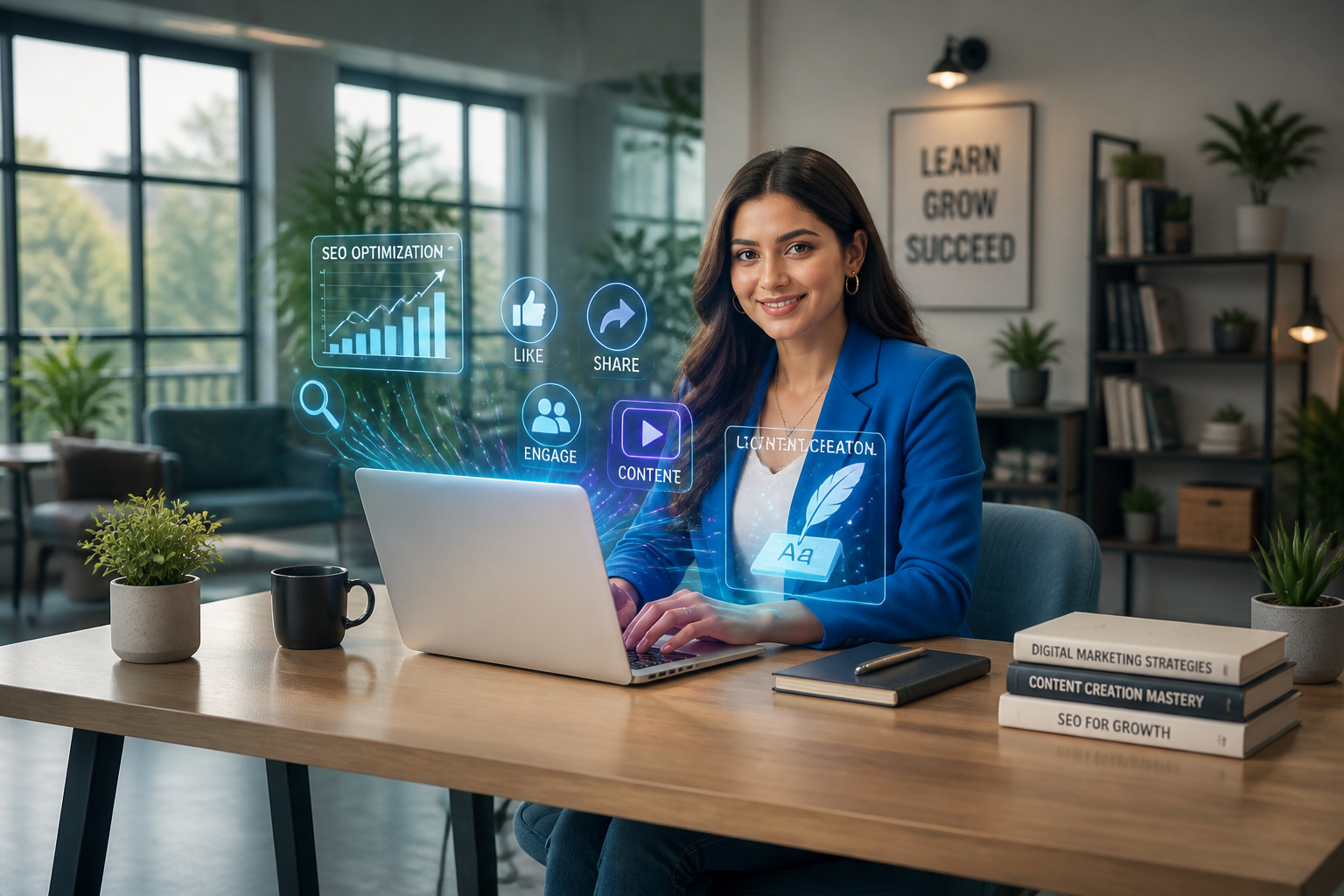 Femme daffaires et marketing digital